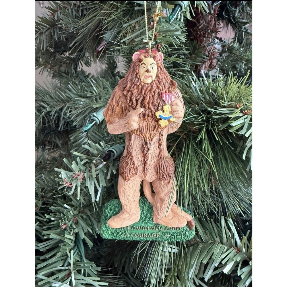 Vintage 1999 Kurt Adler Wizard Of Oz Cowardly Lion Christmas Ornament Courage